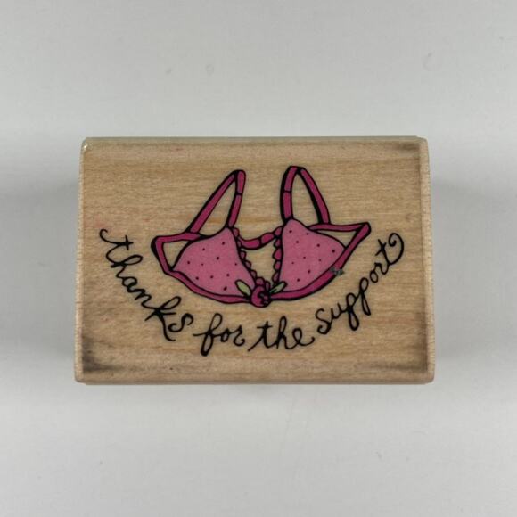 Breast Cancer support wooden stamp - Picture 1 of 4